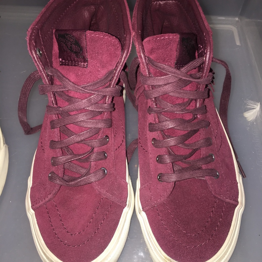 Vans x Madewell Maroon Fringe High Tops